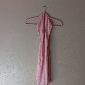 BLACK BEAD pink halter dress size (S)